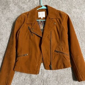 Anthropologie Ett:Twa Extra Small Biddle Moto Jacket in Faux Suede